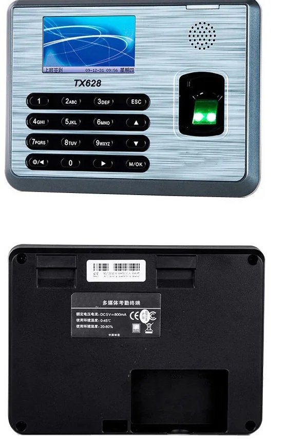 Оригинальный временной посещающий аппарат TX628 TCP/IP веб-сервер отпечаток пальца