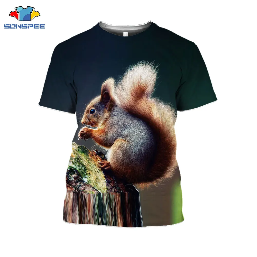 

Funny Animal Squirrel T-shirt 3D Printing Male Female Fashion Pattern T-shirt Summer New Casual Street Cool Big Size Tops Tee