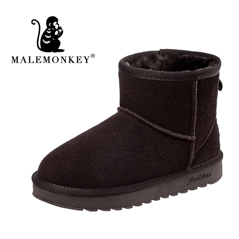 Новинка 2019 года Модные женские зимние ботинки повседневная кожаная обувь