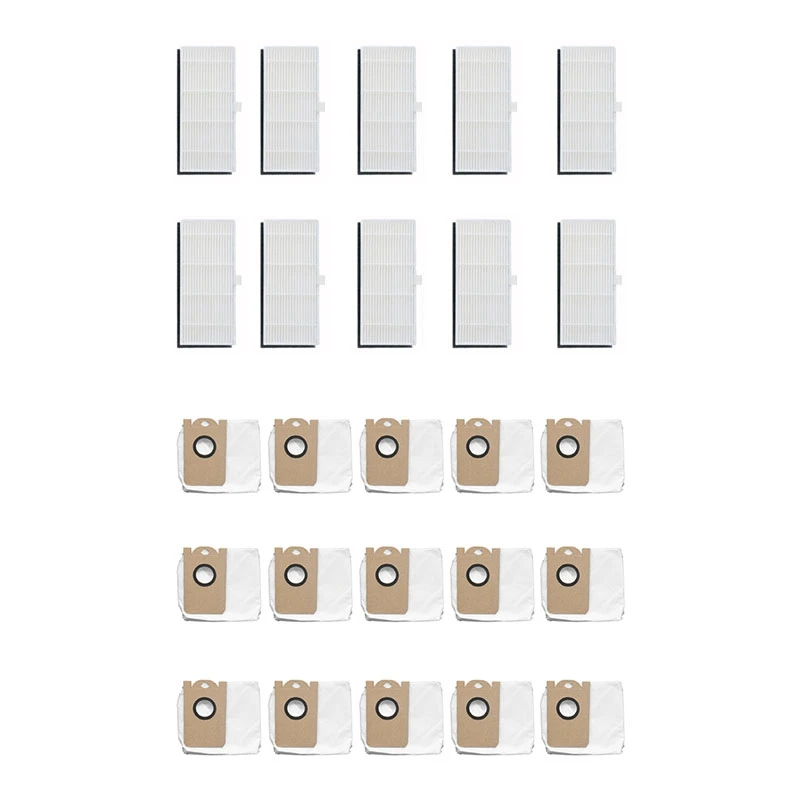 

10PCS Hepa Filter for Proscenic M7 Pro & 15Pcs for Proscenic M7 Pro M8 Pro Robot Leakproof Dedicated Dust Bag