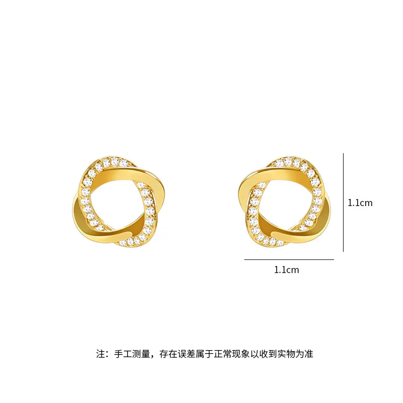 

Trendy Simple Zircon Geometric Stud Earrings For Women Party Wedding Temperament Fashion Jewelry Gifts Lovely Sweet