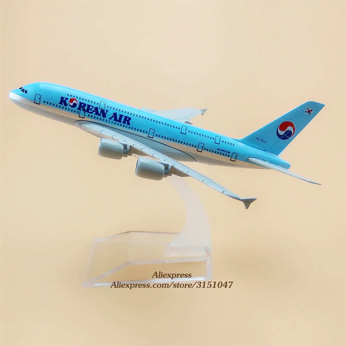 

16cm Alloy Metal Air Korean Airlines A380 Diecast Airplane Model Korea Airbus 380 Airways Plane Model Aircraft Gifts Toys