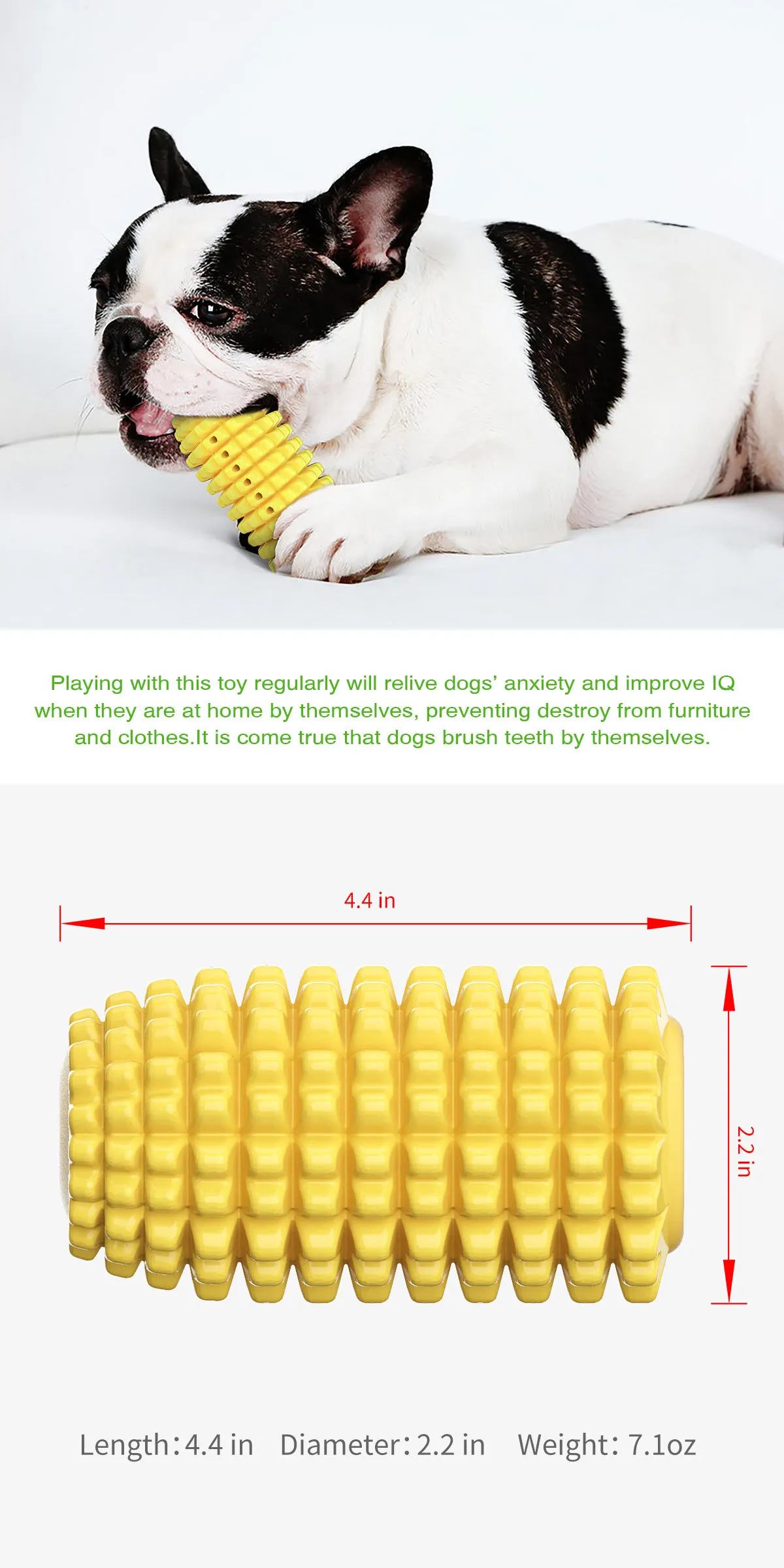 

Dog Interactive Corn Shape Molar Toy TPR Pet Chew Cotton Rope Toys Tooth Oral Cleaning Training IQ Bite-resistant Remove Tartar
