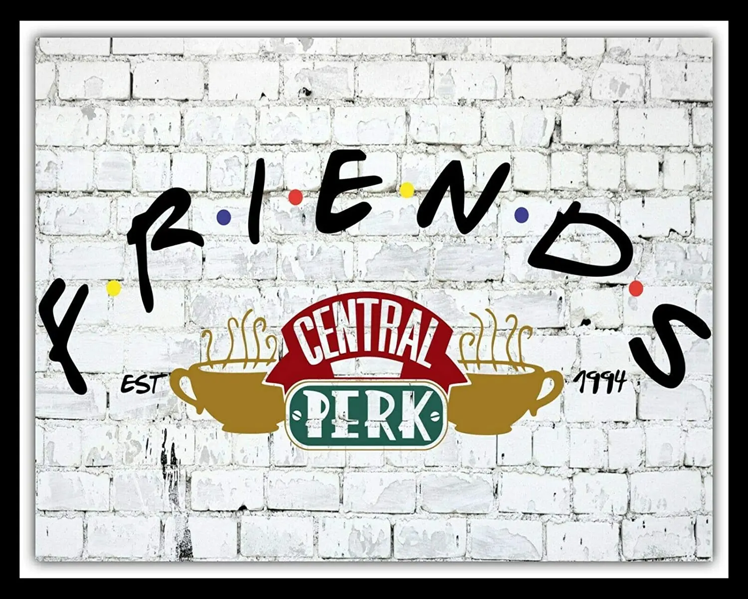 

NINGFEI Friends Central Perk New York Theme Metal Tin Signs 8x12 Inch Wall Decor Sign