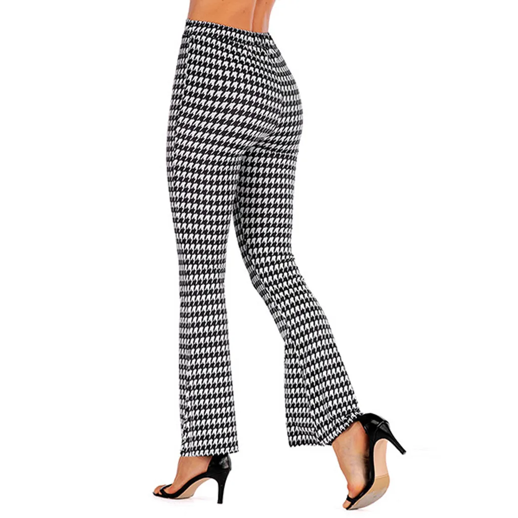 Женские широкие брюки в полоску эластичные длинные большого размера с высокой