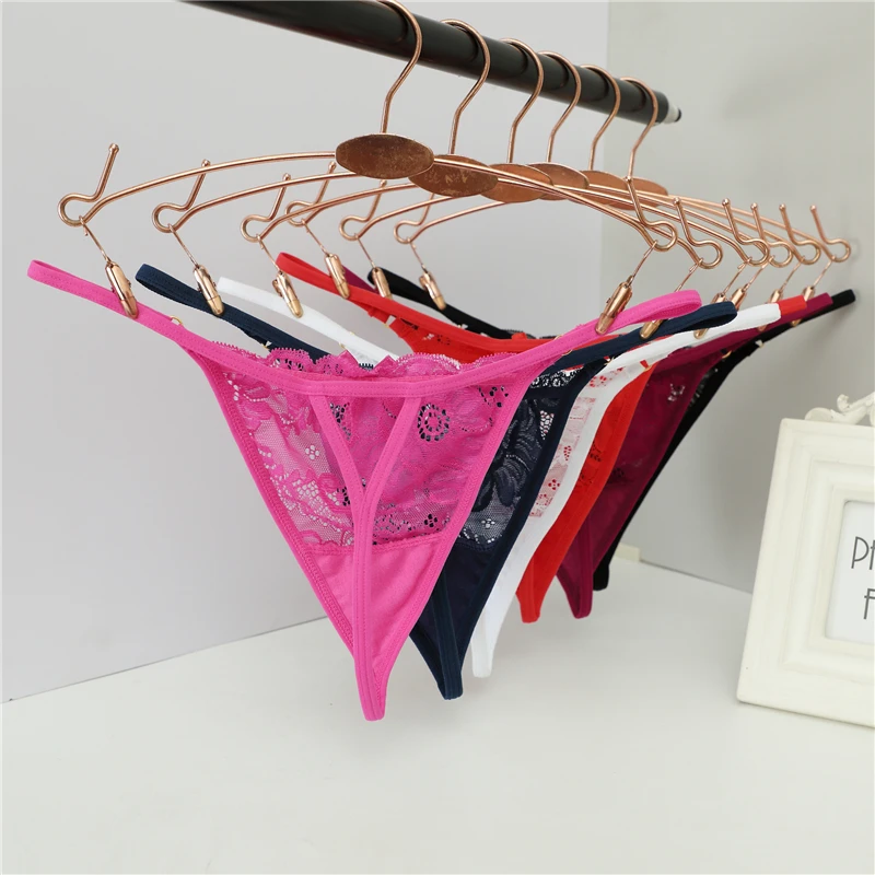 Бесшовные стринги женские прозрачные кружевные сексуальные трусики