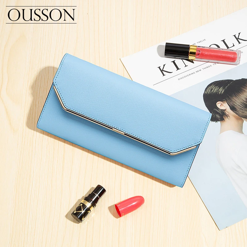 

OUSSON Fashionable Casual Light-Handed Large Capacity Cash And Card Bag Women Soft Leather Wallet