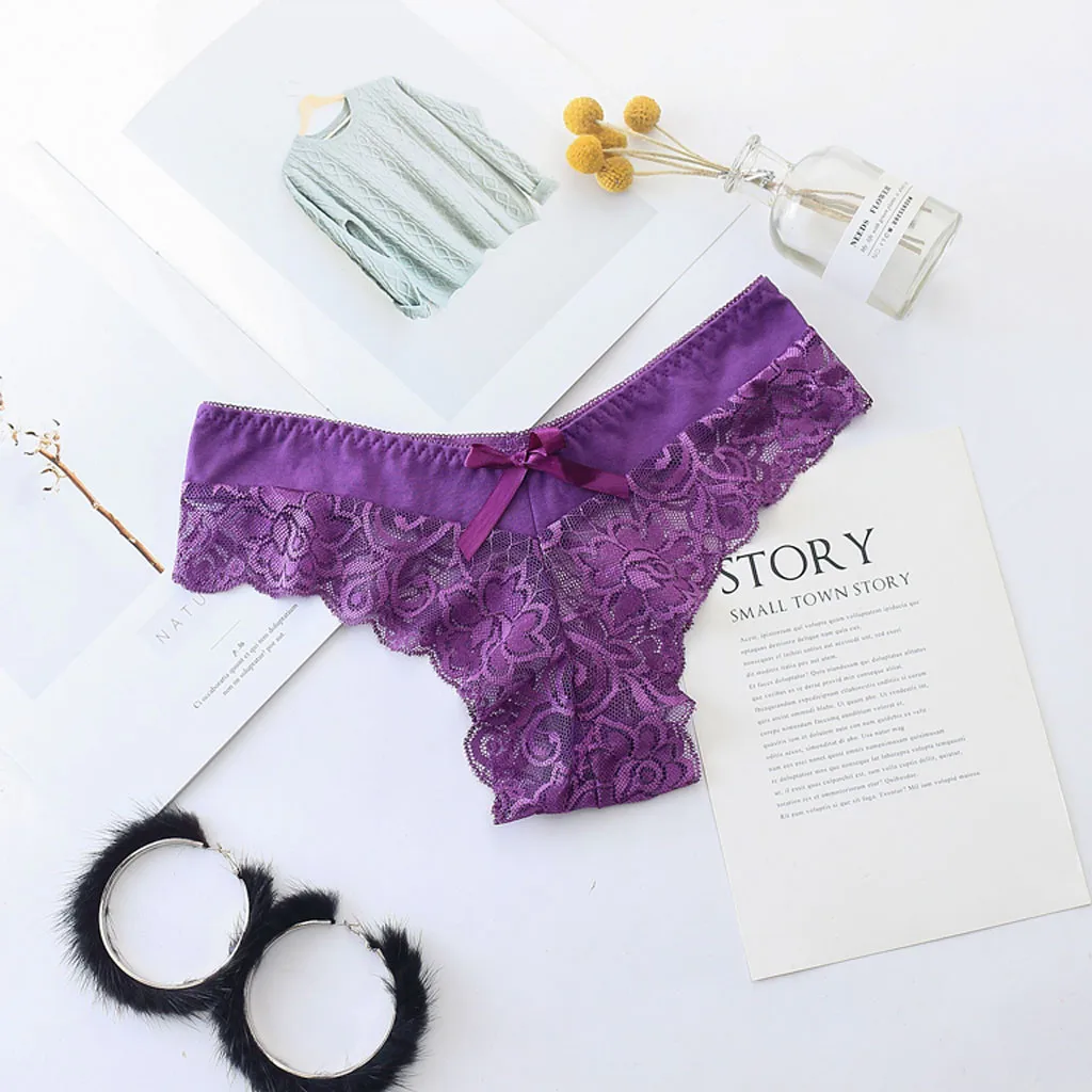 Для женщин сексуальный кружевной Трусики-брифы стринги g-стринги UnderwearLadies трусы |