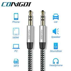 AUX-кабель с разъемом 3,5 мм, штекер-штекер, стерео аудио-кабель, аудиокабель, адаптер для автомобиля, наушников, динамиков, провод для ноутбука, Aux-кабель