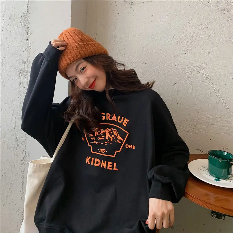 

Streetwear plus size sweatshirt women winter autumn Korean style loose 2020 new thin jacket oversized harajuku hoodie