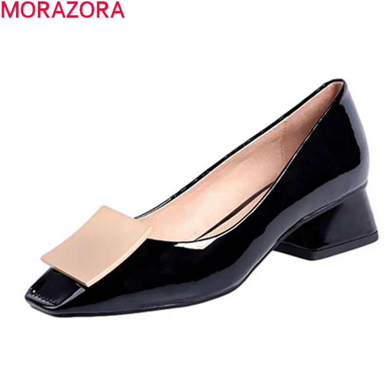 MORAZORA/Большие размеры 34-42 2020 г. Модные женские туфли-лодочки туфли на низком