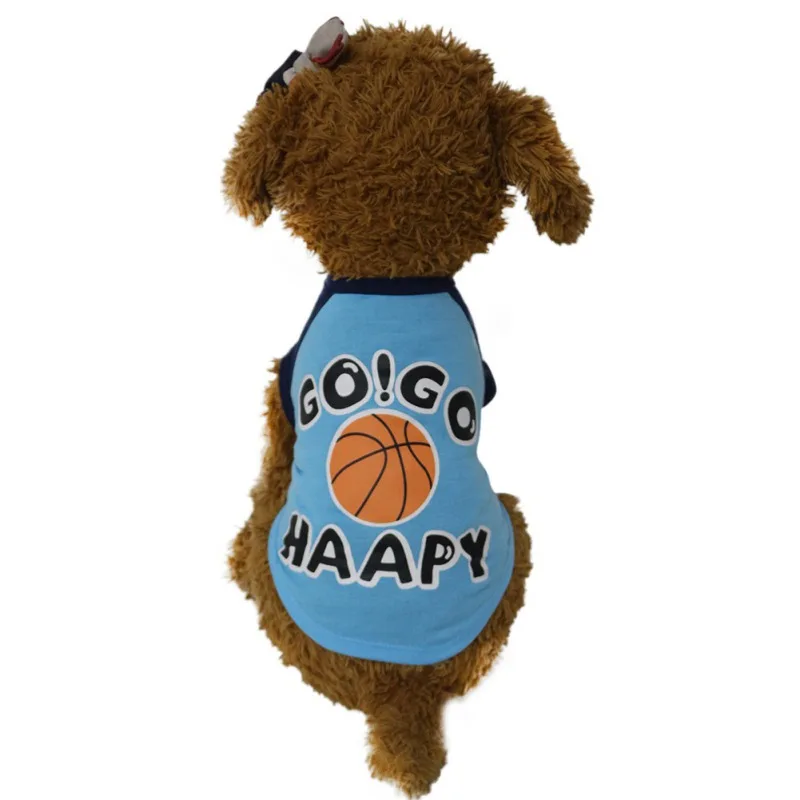 Летние футболка для собак Модные баскетбольные хлопковая жилетка Мягкие Удобные
