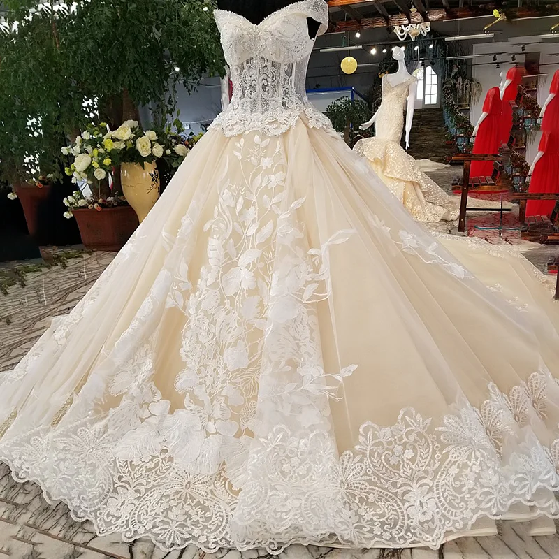 LS72210 свадебное платье кружевные цветышнурок цветка мантии венчания платья v neck от