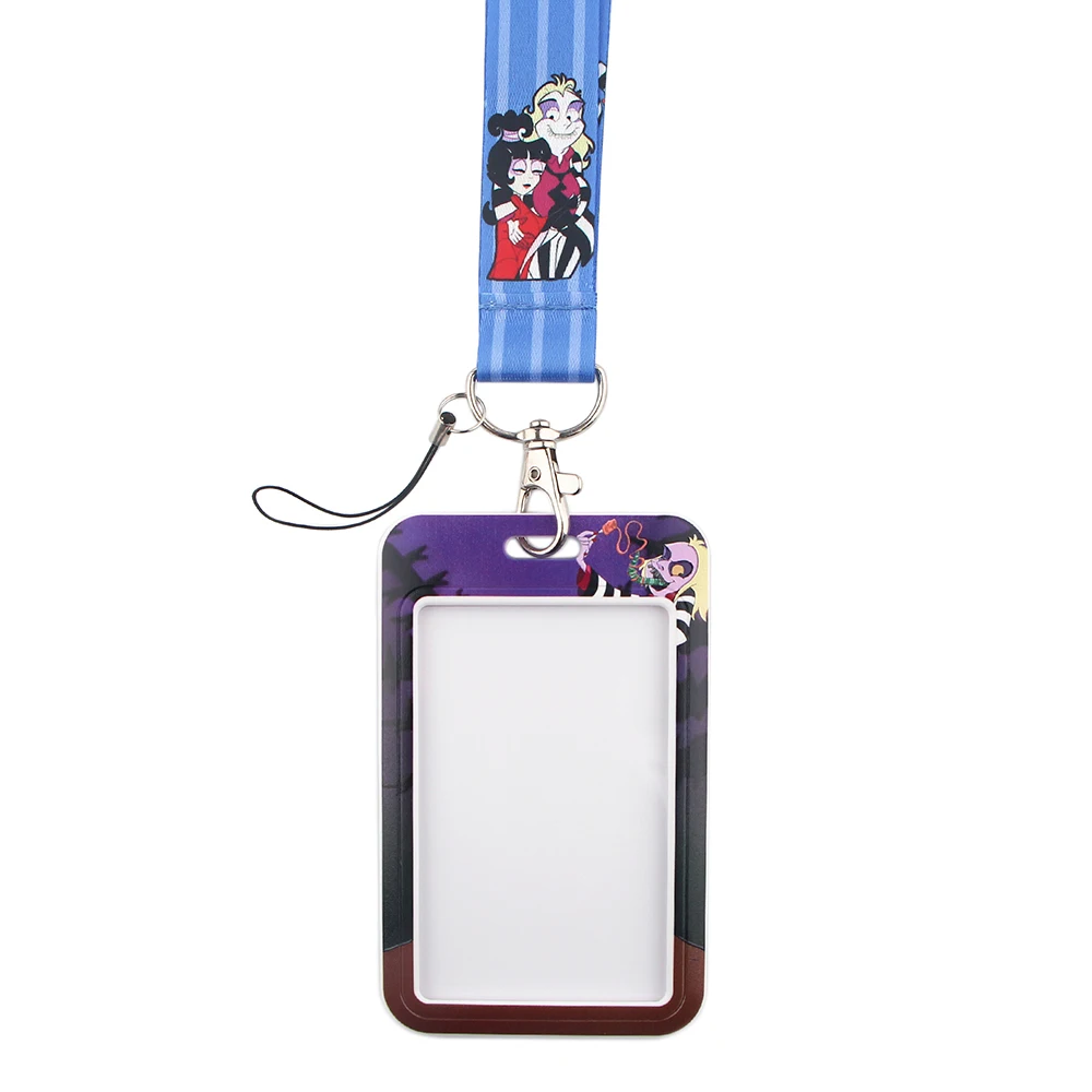 

HJ180 Office Card Sets Beetle Juice ID Badge Case Clear Bank Credit Card Badge Holder Cartoon Anime Lanyards Keychain
