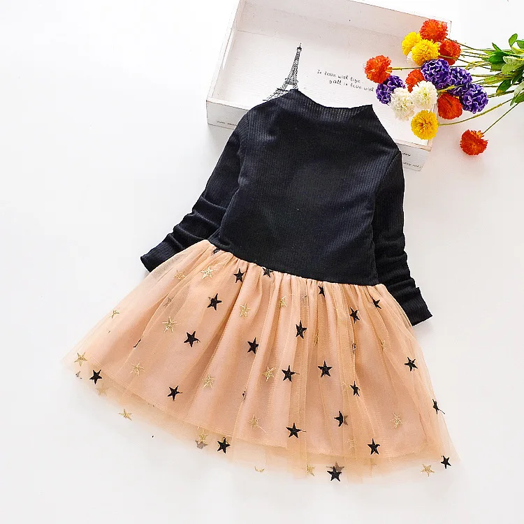 2019 New Baby Girls Long Sleeve Winter Dresses Children Clothing Sequins Stars Princess Costume Toddler Girl Dress 2 Year | Детская