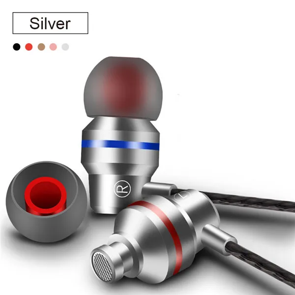 CALETOP, 3,5 мм, Тип C, наушники с динамическим приводом, HiFi, USB-C, наушники-вкладыши, бас, металлическая Спортивная игровая гарнитура с микрофоном для Xiaomi huawei - Цвет: 3.5mm Silver