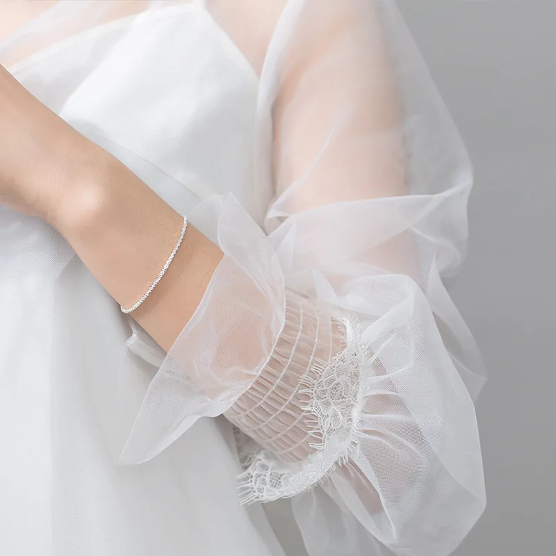 Женский браслет с цепочкой ElfoPlataSi однотонный из стерлингового серебра 925 пробы