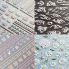 1 pcs3D свитер с рельефным узором бабочка с цветочным принтом с буквами и другой дизайн ногтей наклейки модный дизайн ногтей дизайн декоративные наклейки