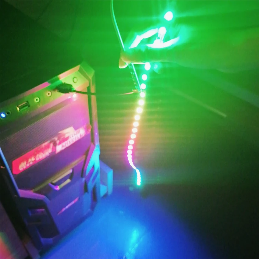 Ws2812b 5 В USB RGB Светодиодная лента 60 Светодиодный s SMD 5050 пикселей светодиодный диодный ленточный светильник HD tv Настольный ПК подсветка экрана 0,5 м 1 м 2 м 3 м 4 м 5 м
