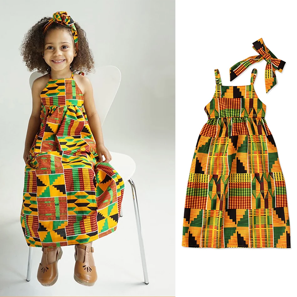 

2021 Summer Children's Fashion Dresses for Infant Girls Strapless Tie Dresses Bohemian Style Girls Clothes Hair Hood 2Pcs Set
