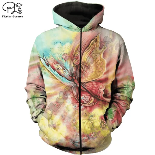 Толстовка PLstar Cosmos с 3D принтом красная бабочка Повседневная Мужская/женская