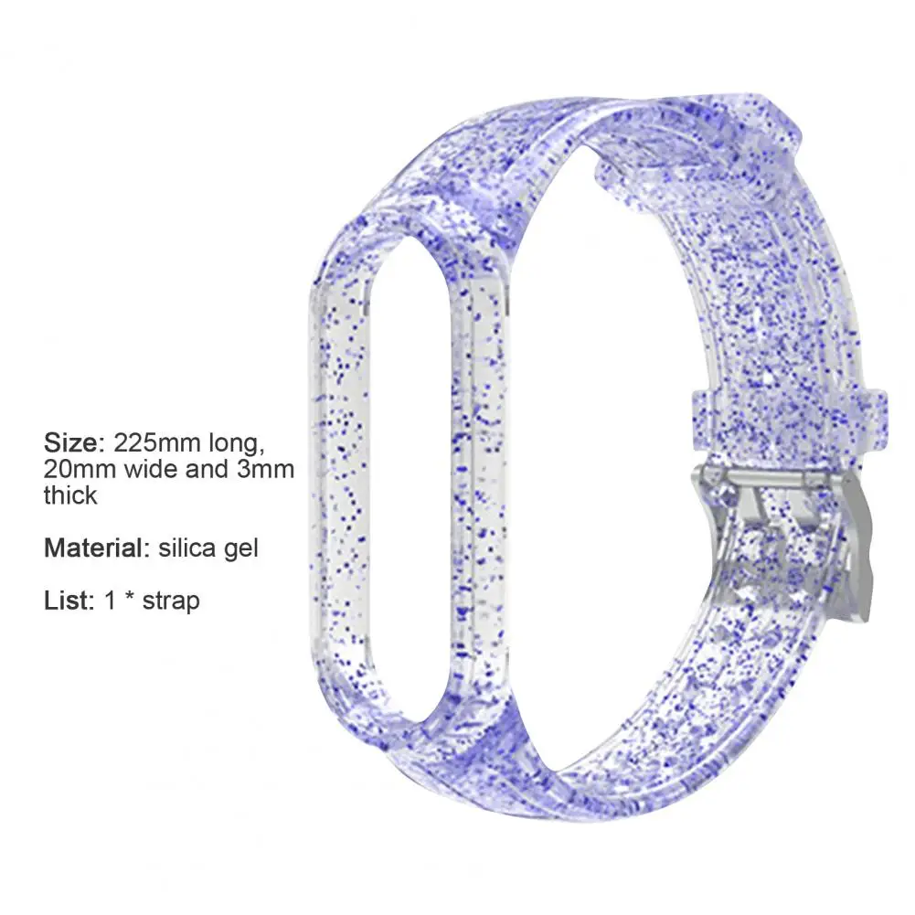 Ремешок для часов Блестящий с двойной пряжкой сменный умный Браслет силиконовый