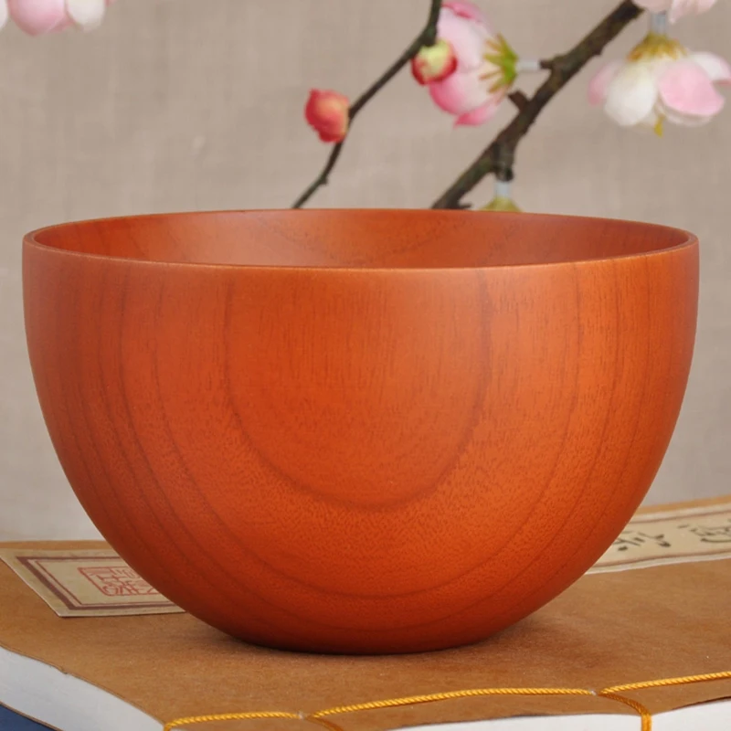 Деревянные Миски в японском стиле салаты лапши фрукты и хлопья Деревянная миска