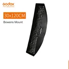 Софтбокс Godox 30x120 см, прямоугольная студийная Стробоскопическая лента для крепления Bowens с сотовой сеткой, диффузор для студийного стробоскопа