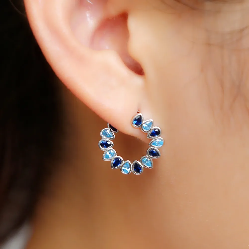 2021 Новая мода 925 стерлинговый Шарм сверкающие блестящие разноцветные капли воды