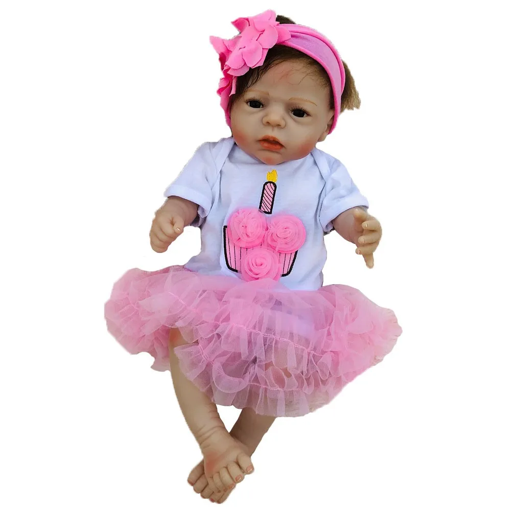 22 дюймов Детские куклы-Реборн игрушки для девочек Спящая кукла красивая