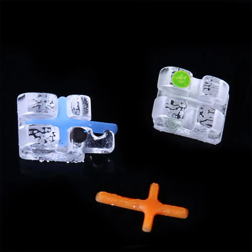 Зубные ортодонтические монокристаллические блестящие прозрачные брекеты AZDENT Mini