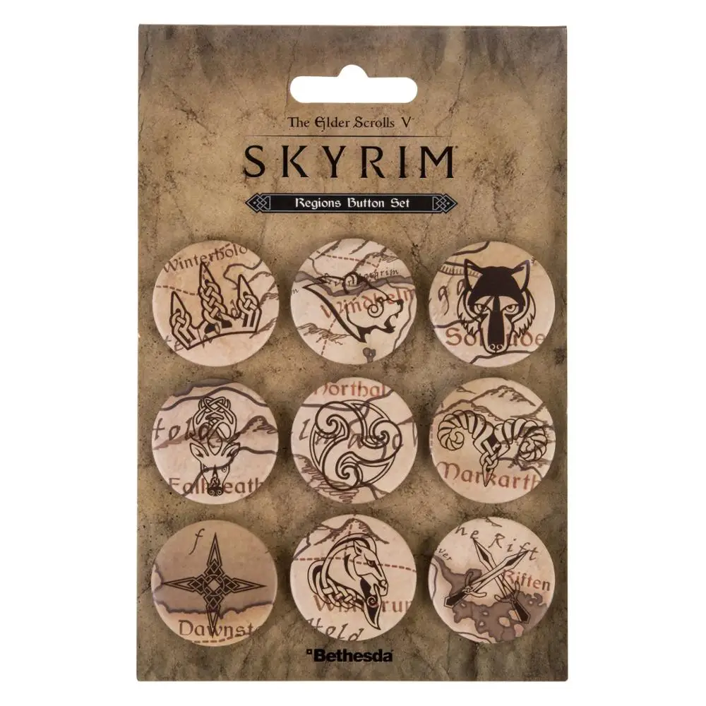 Значок Skyrim Regions - набор из 9 шт | Электроника