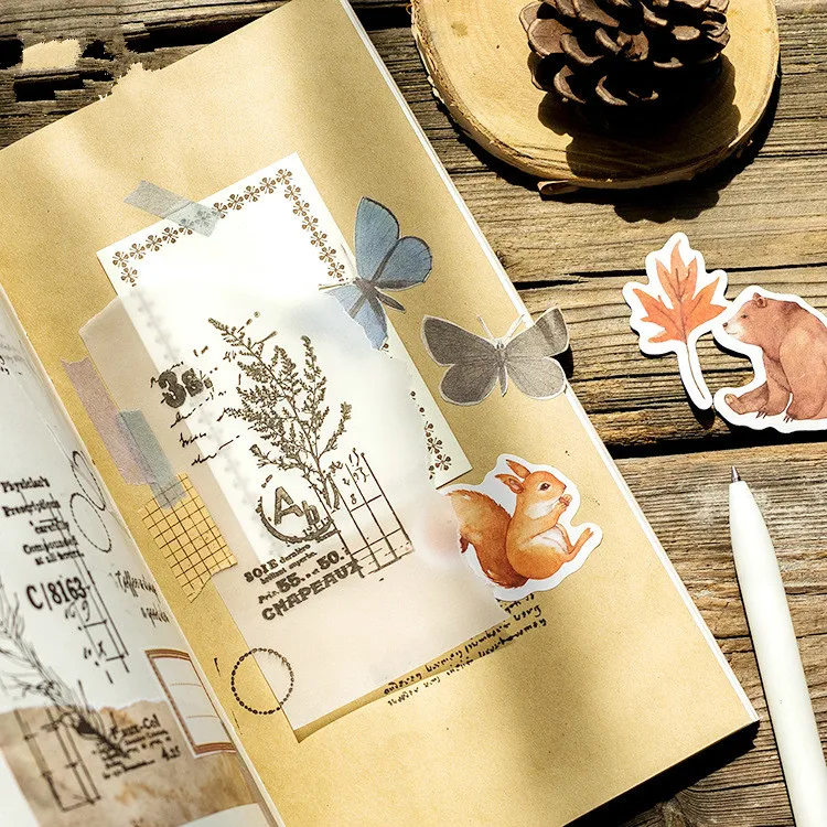 

Box Stickers Autumn Forest Japanese Hand Account Photo Album Decoration Stickers Seal Stickers DIY Stickers 45 Poster Stickers