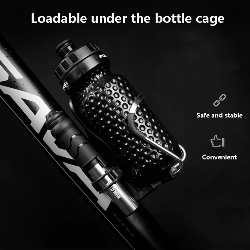 

WILD MAN mini bicycle pump portable high pressure 100PSI mountain bike road bike Schrader Presta tire inflator built-in hose