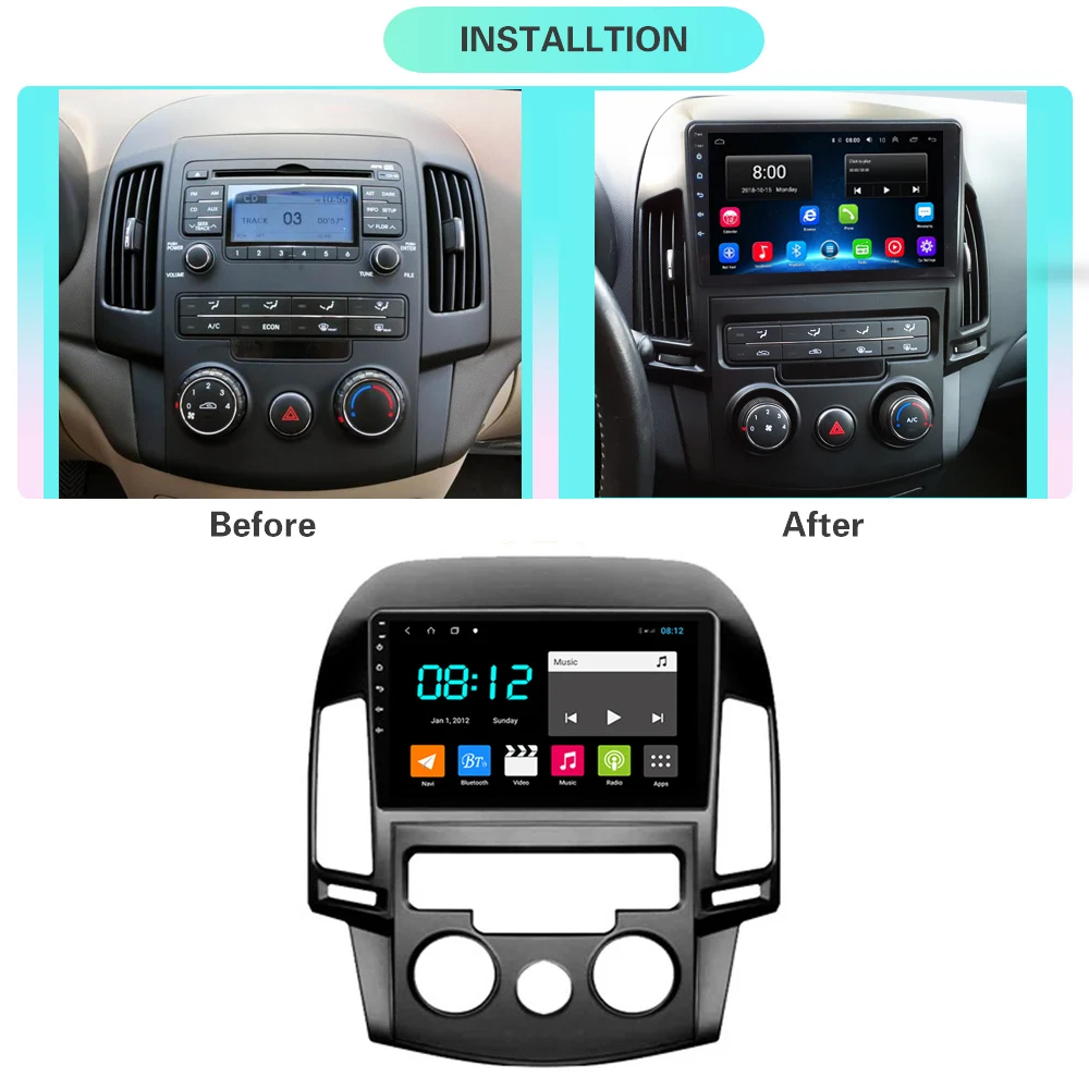 Автомагнитола 2 Din 4 + 64 ГБ Android 10 для Hyundai I30 2006 2007 2008 2009 2010 2011 плеер мультимедийный