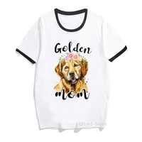 golden mom tshirt women vintage golden retrievers animal print graphic white short sleeve t shirt summer top pet dog lover gift