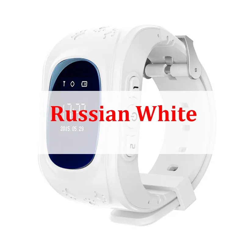 Russian White Q50, gps, умные детские часы, SOS, поиск местоположения, детский локатор, трекер, анти-потеря, монитор, детские часы, IOS и Android - Цвет: Russian White