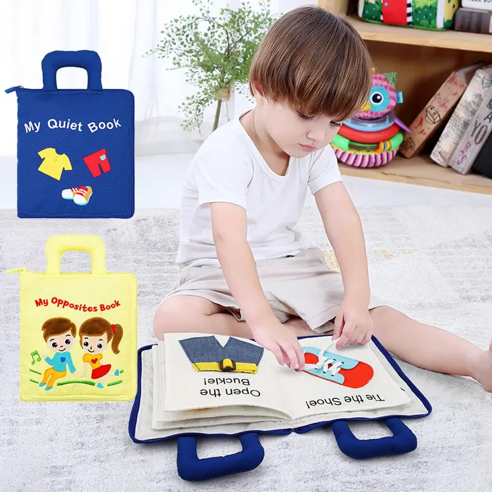 

Baby Cloth Book Soft Washable 3D Parent-Children Interactive First Book Practice Hand Early Learning Educational Quite Books