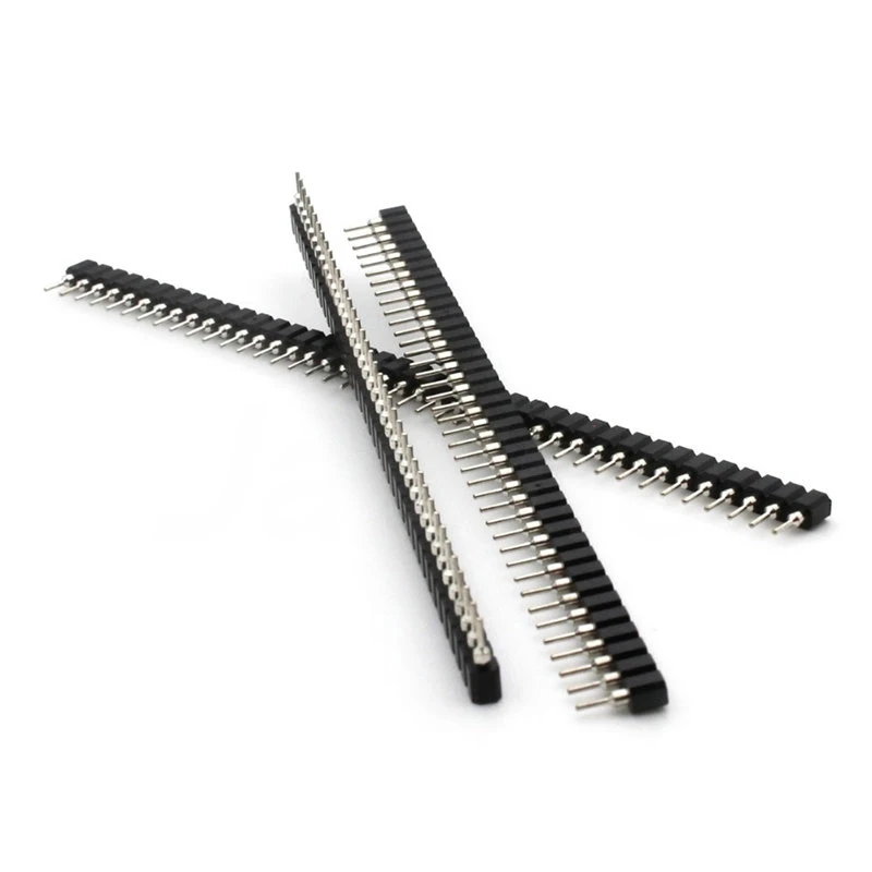 

5 шт., 1x40P 2,54 мм, скругленное гнездо с круглым отверстием, жестяной Однорядный 40-контактный 0,1 дюйма, хрупкий Штабелируемый разъем PCB IC Crystal