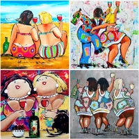 diy diamond painting women cartoon full round square diamonds mosaic diamond embroidery fat lady beaded pictures new year gift