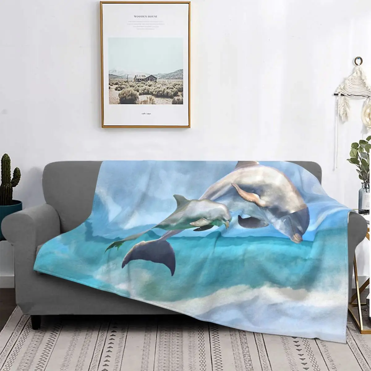 

Одеяло с дельфинами, игривое покрывало, покрывало в клетку, 90 клетчатых одеял, хлопковое постельное белье