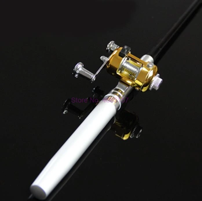 Компанией DHL 20 Новый мини Портативный карманный рыба Pen Алюминий Сплав Удочка Reel