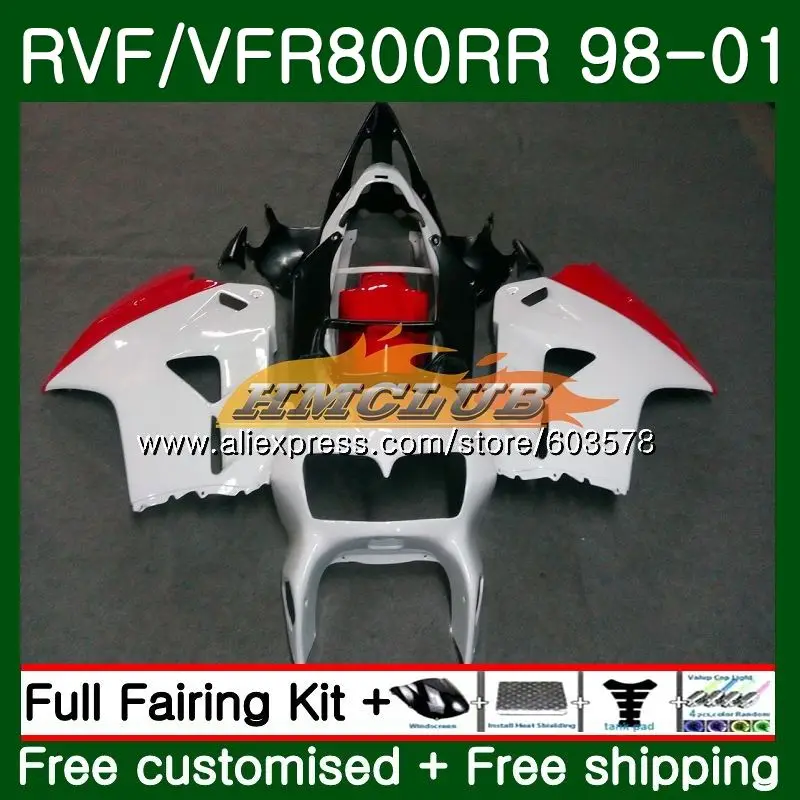 

Body For HONDA Interceptor VFR800R VFR800RR 1998 1999 2000 2001 87CL.38 VFR 800RR 800 RR VFR800 98 99 00 01 Fairing Red White