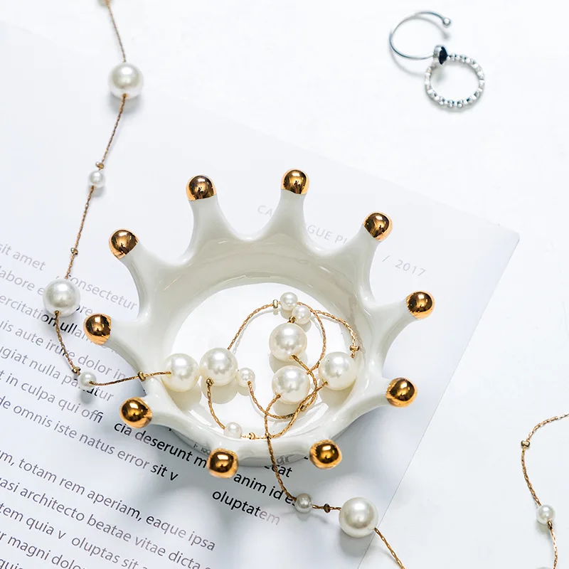 Керамическая корона в европейском стиле пластина для хранения ювелирных изделий