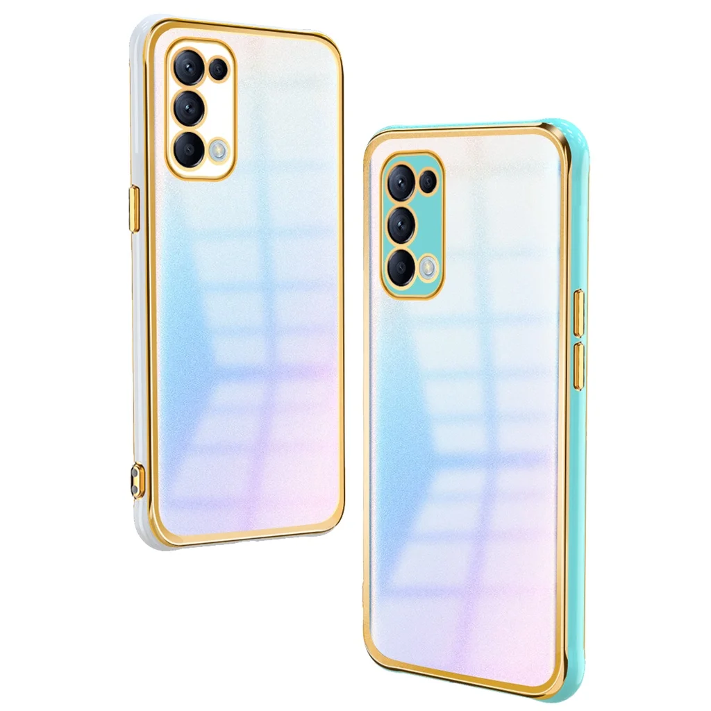 

Fine Hole Phnom Penh Electroplating Transparent Hard Case for OPPO Realme C20 A55 A72 A52 Reno 5 2 Pro Anti-fall Cover