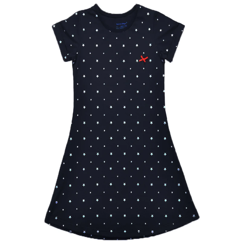 Princess Baby Dresses Stars Print Cute Girls Tutu Cotton Stripe Children's Dress Kids Girl Party Wear Clothing | Детская одежда и