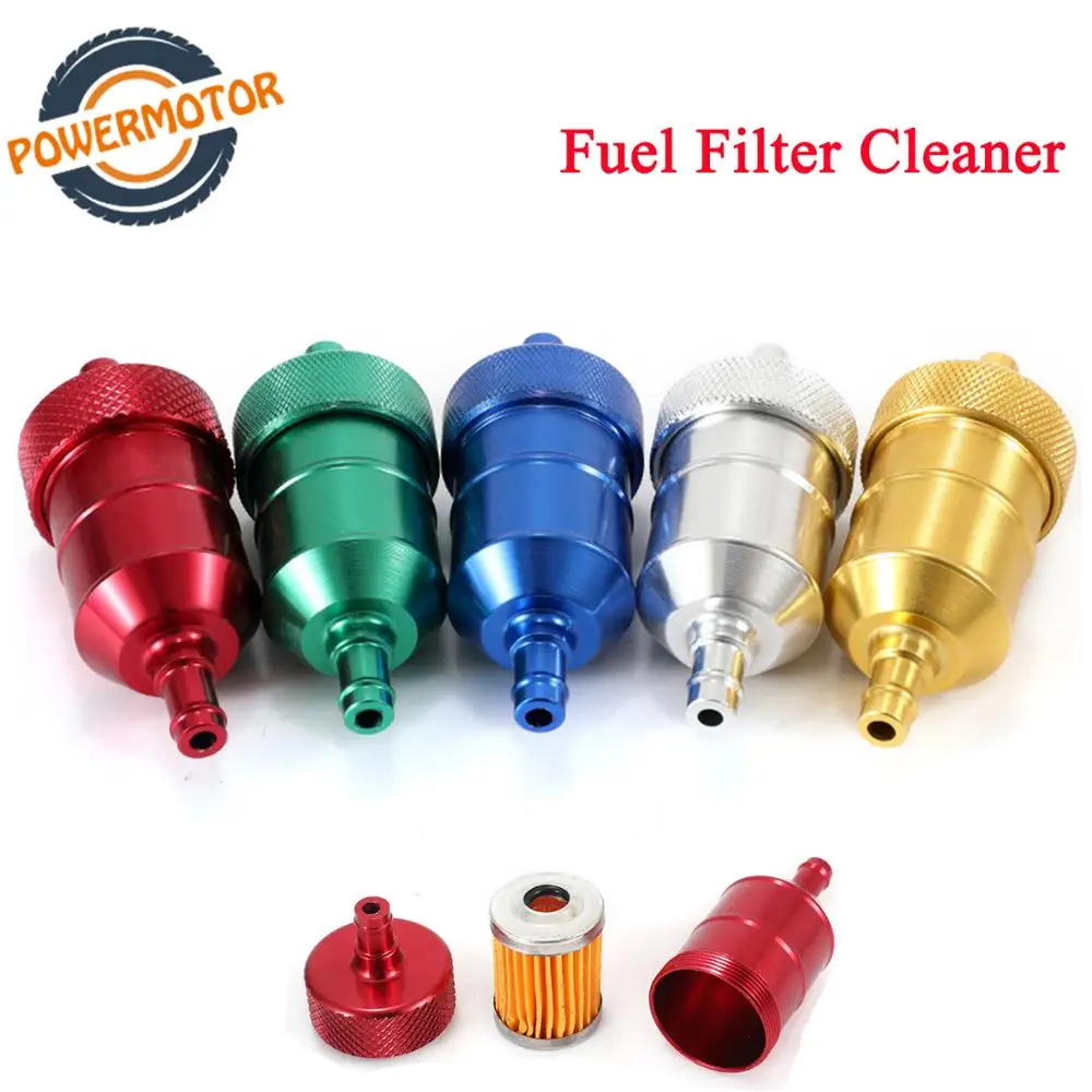 

Universal 8mm Petrol Gas Fuel Filter Cleaner For Motorcycle Pit Dirt Bike ATV Quad Oil Gas 5 Color Fuel Filter