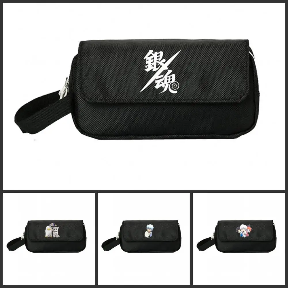 

Gintama Pencill Case Women Cosmetic Cases Makeup Bag Child Girls student Double Zipper pecill Bag Handbag hot