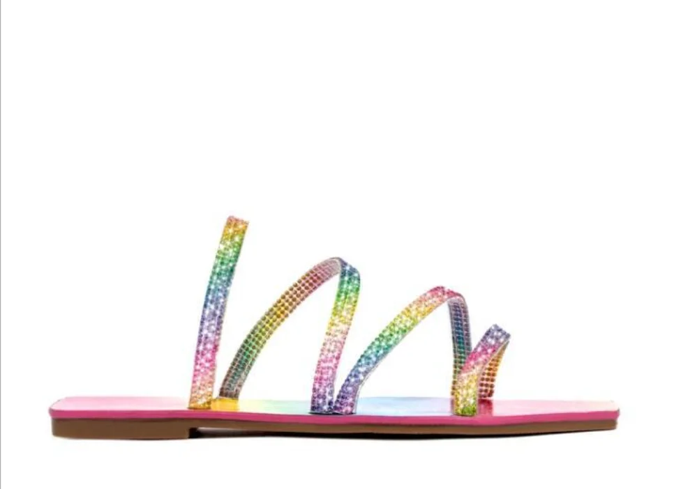 Женские пляжные сандалии-Вьетнамки Новинка 2020 года Стразы на плоской мягкой