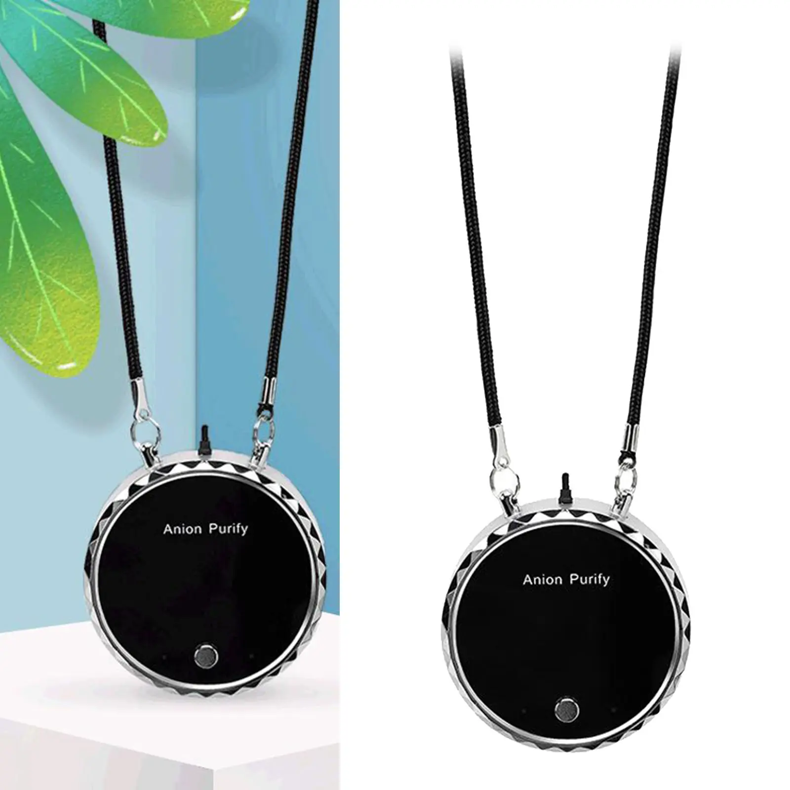 

Personal Travel Necklace, Mini USB Charging Air Purifier Negative Ion Generator